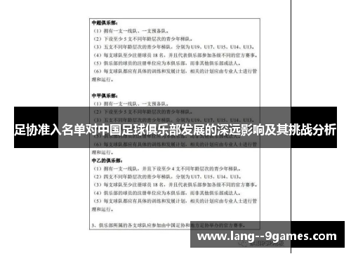 足协准入名单对中国足球俱乐部发展的深远影响及其挑战分析